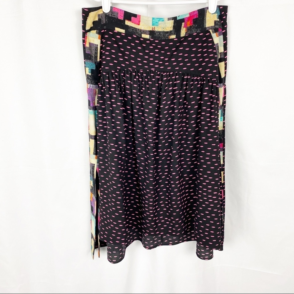 RACHEL ROY Black Print Knee Length Skirt